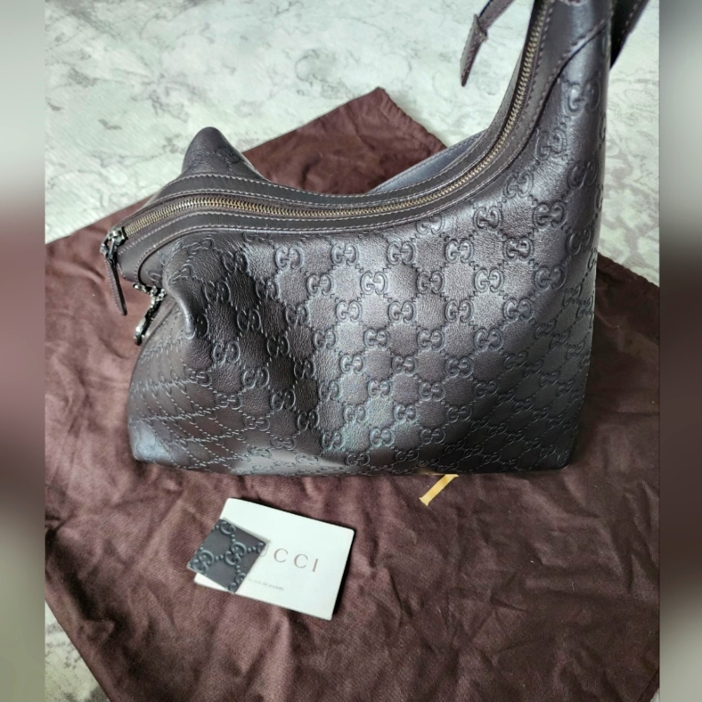 Gucci Brown Leather Shoulder Bag